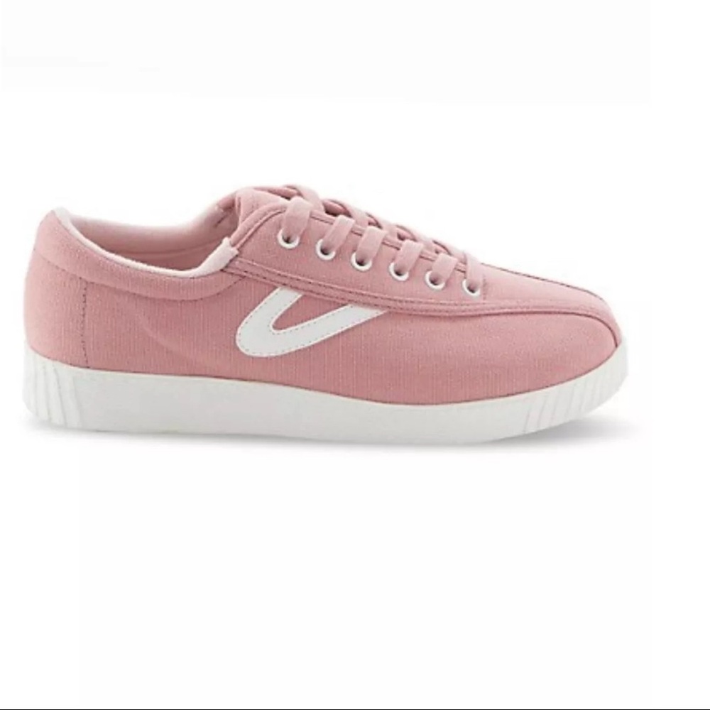 Tretorn Nylite Plus Canvas Sneakers Pink White Tennis Shoes Lace Women’s Size 9